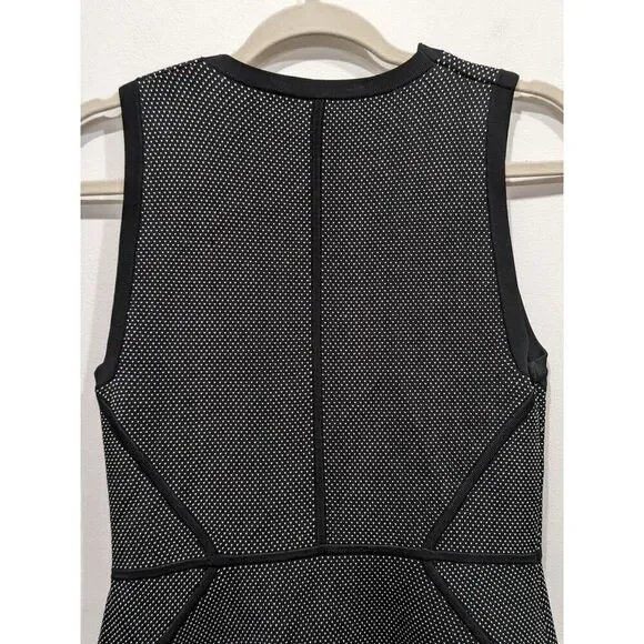 A.L.C. Coffey Black White Dot Sleeveless Heavy Knit Fit & Flare Sweater Dress, M - Picture 8 of 11